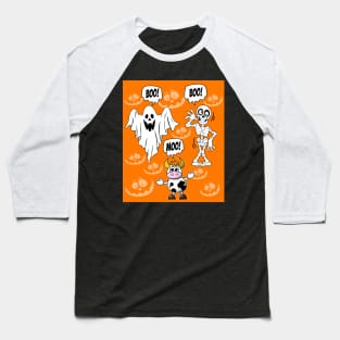 Boo Boo Moo. Spooky Halloween joke Baseball T-Shirt